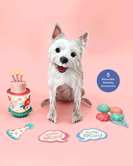 Birthday Westie Pop-Up Card