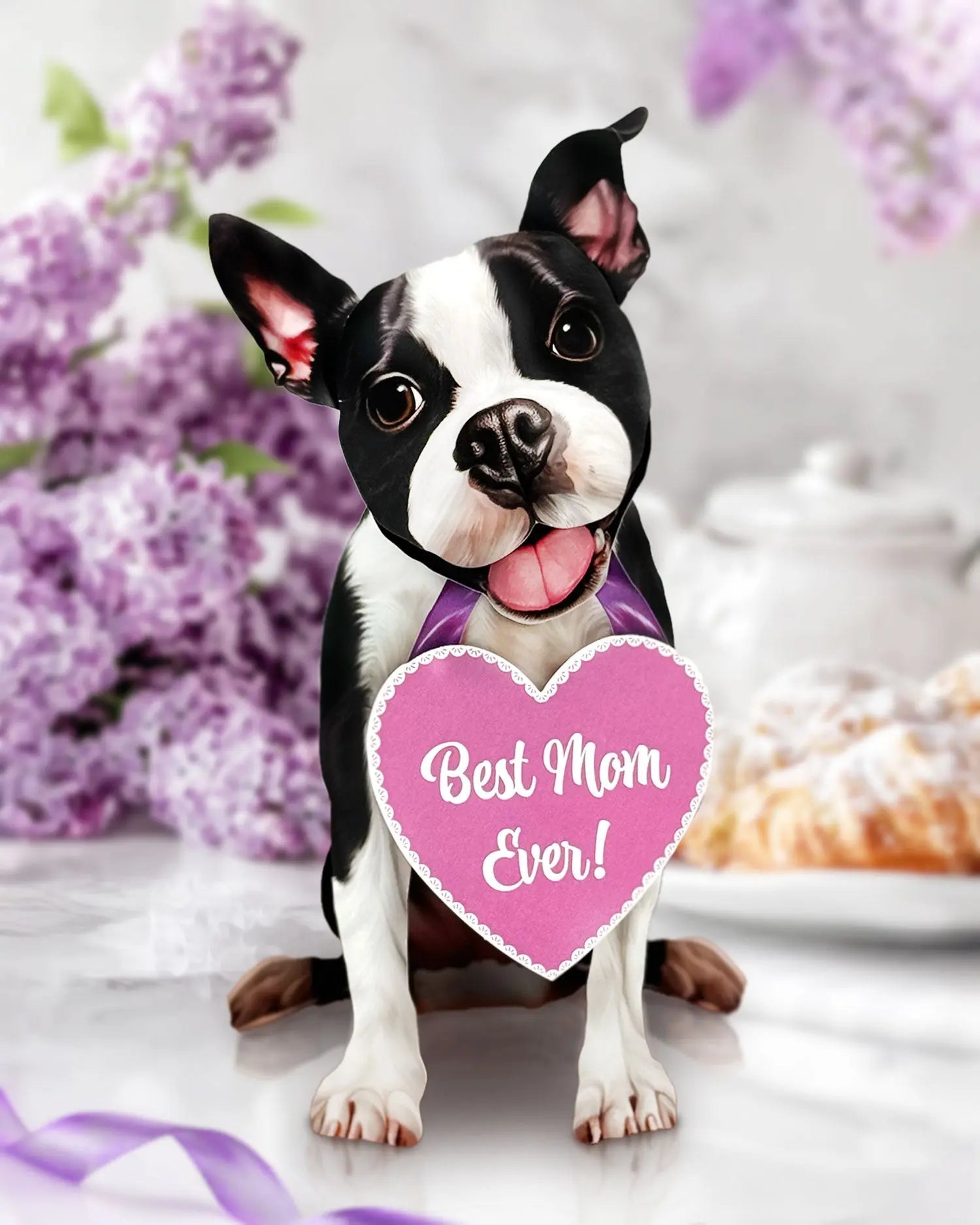 Mother's Day Boston Terrier Pop-Up Card
