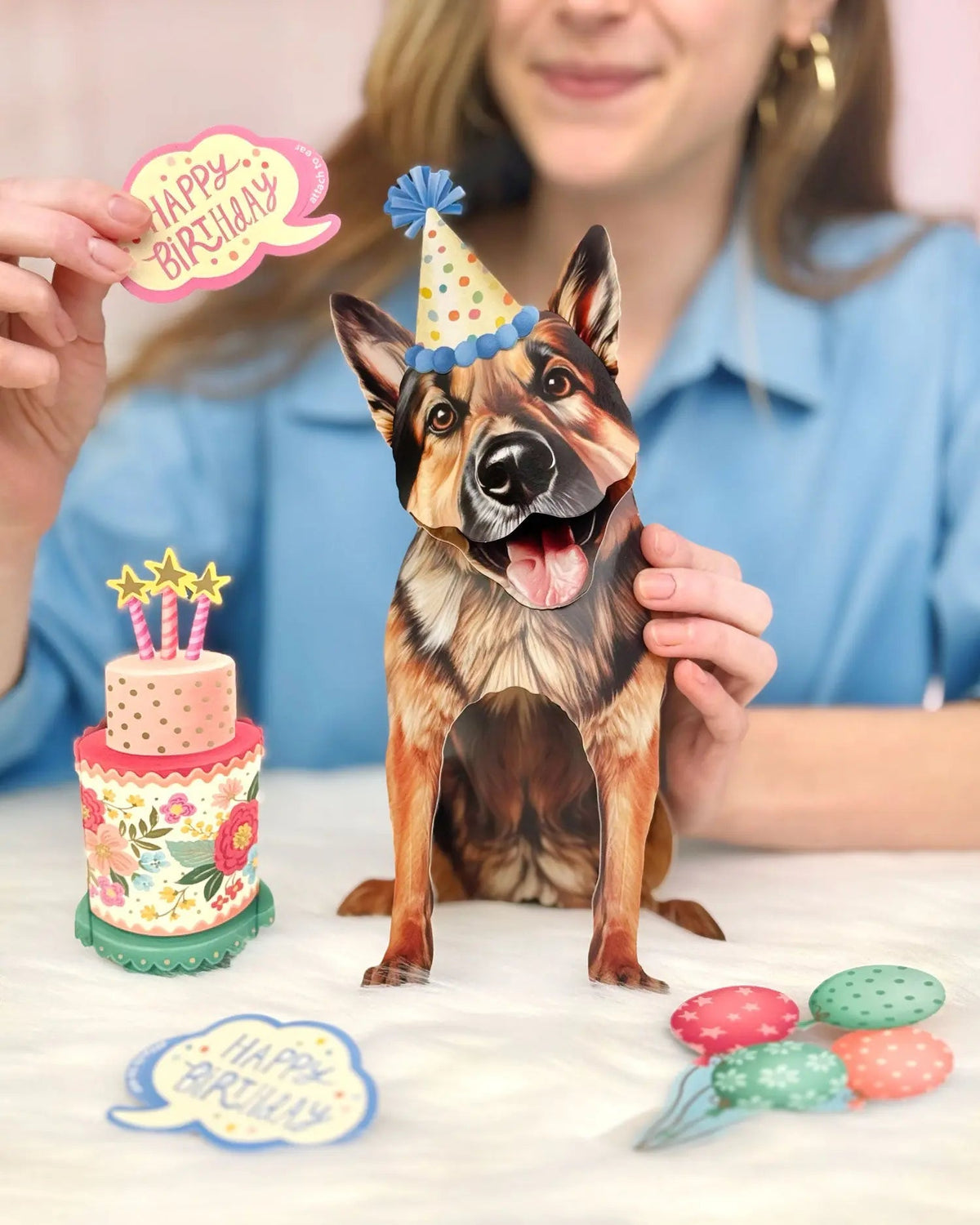 Birthday German Shepherd Pop-Up Card