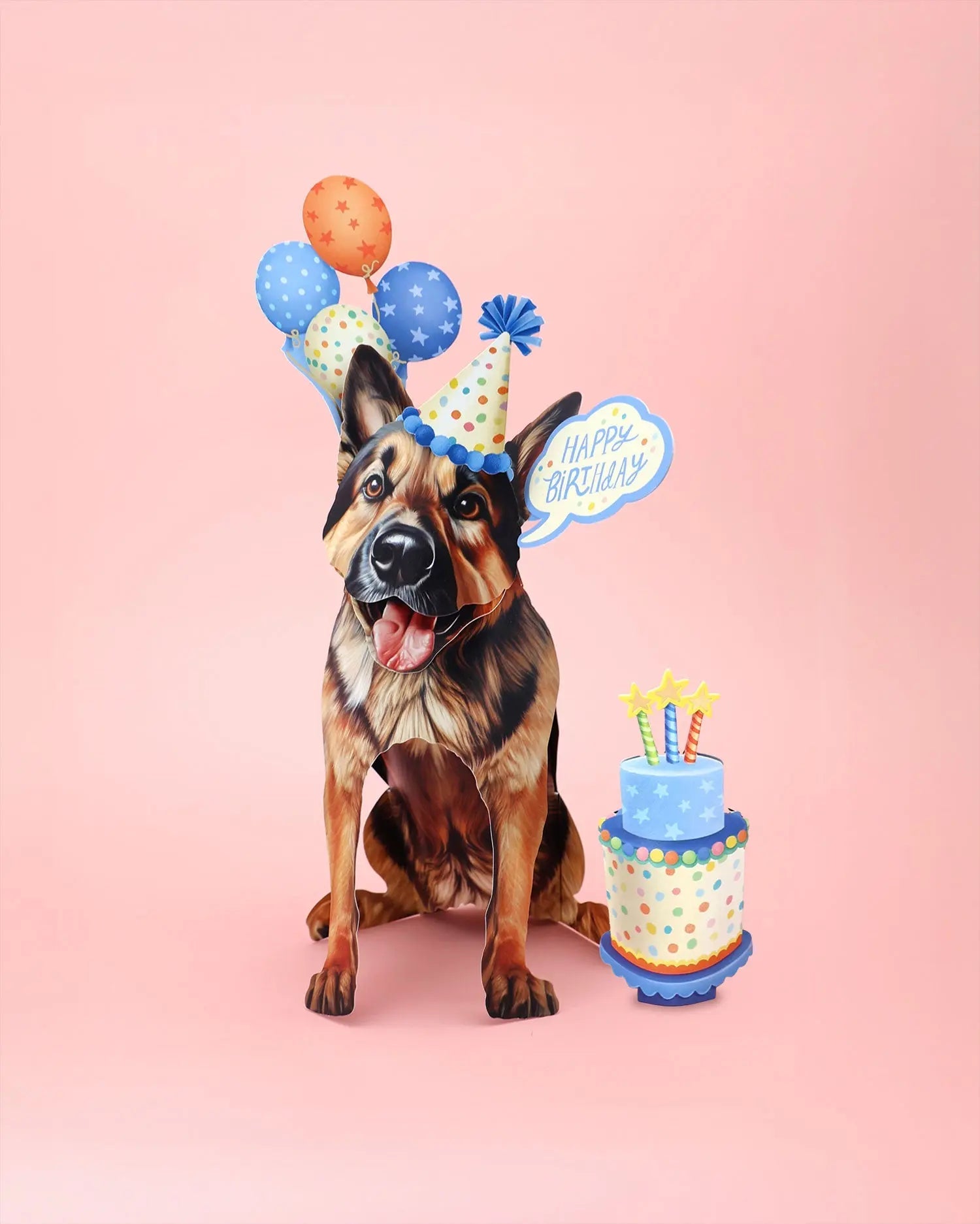 Birthday German Shepherd Pop-Up Card