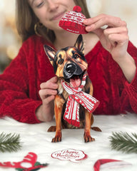 Holiday German Shepherd Pop-Up Card