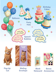 Birthday Orange Tabby Cat Pop-Up Card