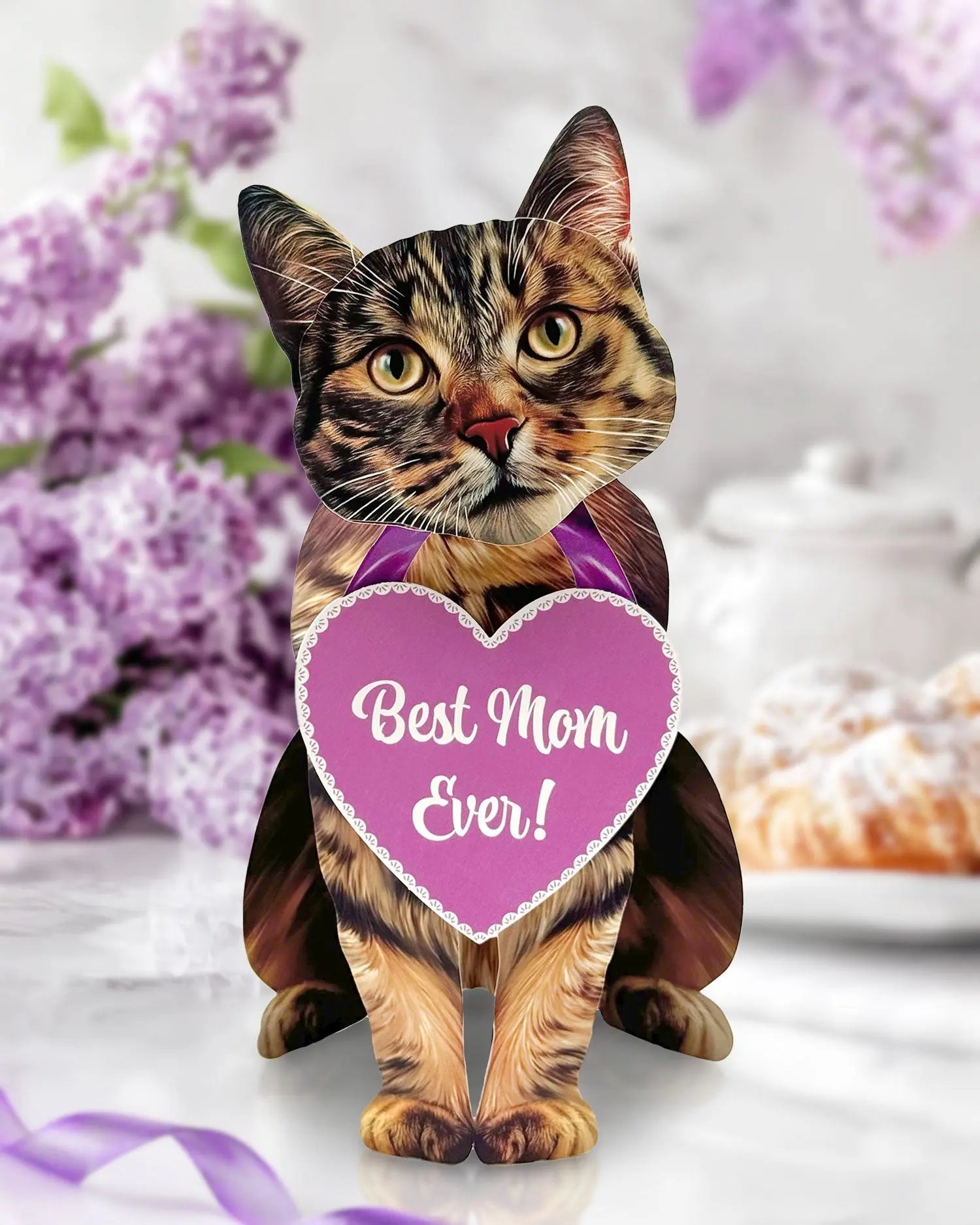 Mother's Day Brown Tabby Cat Pop-Up Card