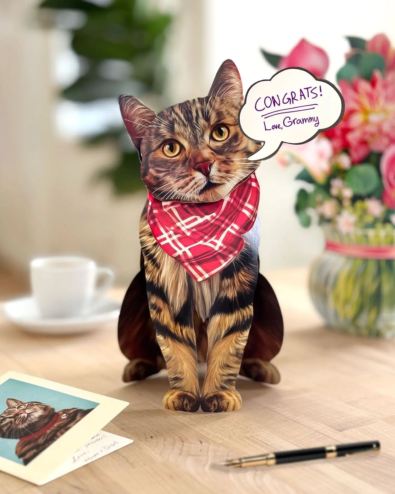 Brown Tabby Cat Pop-Up Card