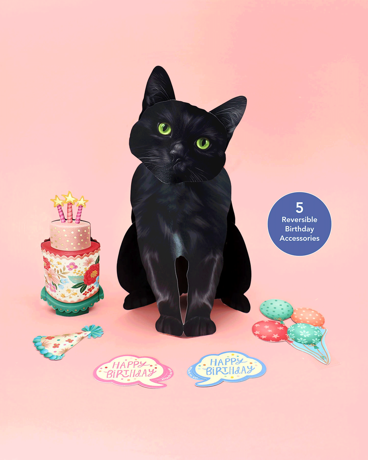 Birthday Black Cat Pop-Up Card