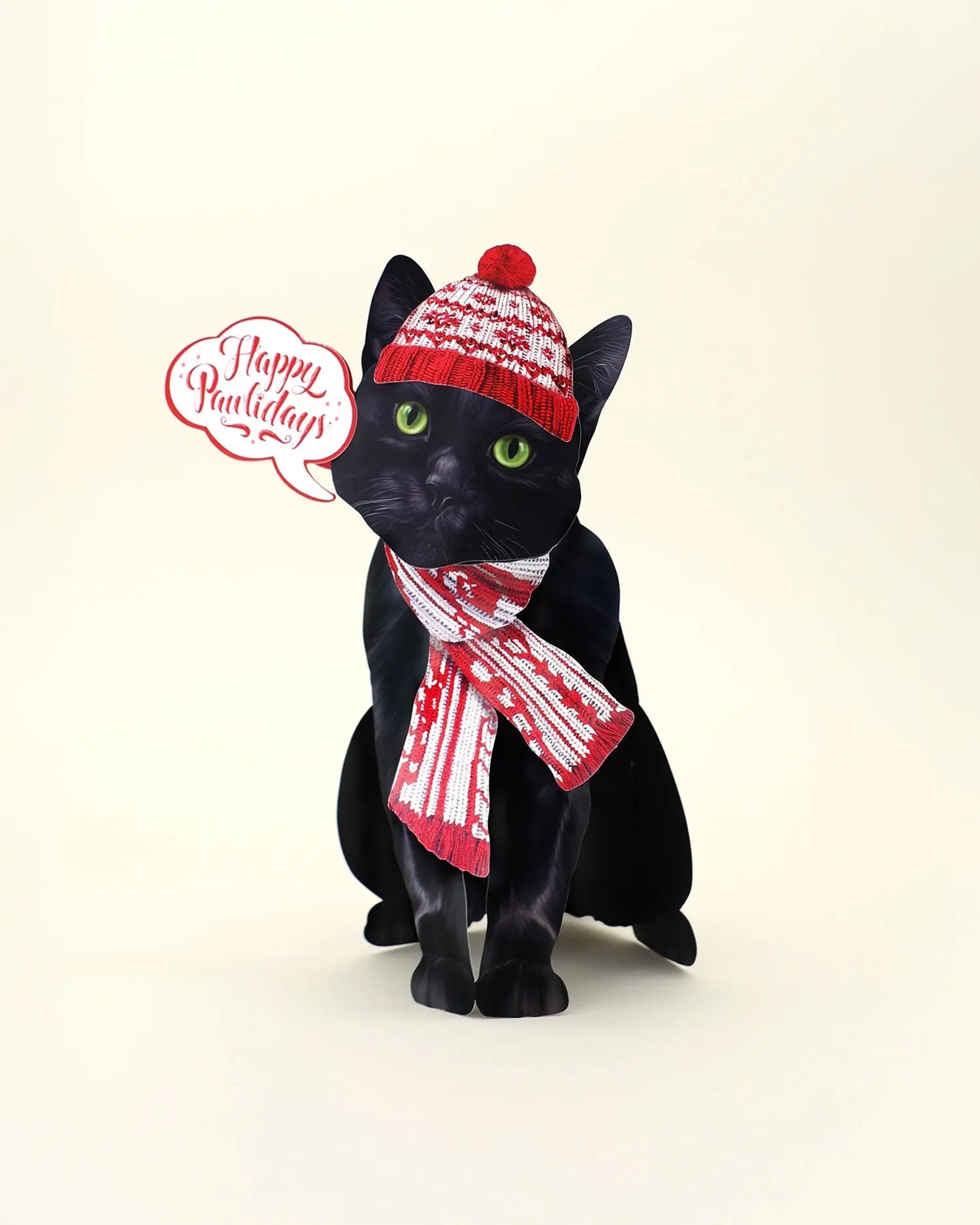 Holiday Black Cat Pop-Up Card