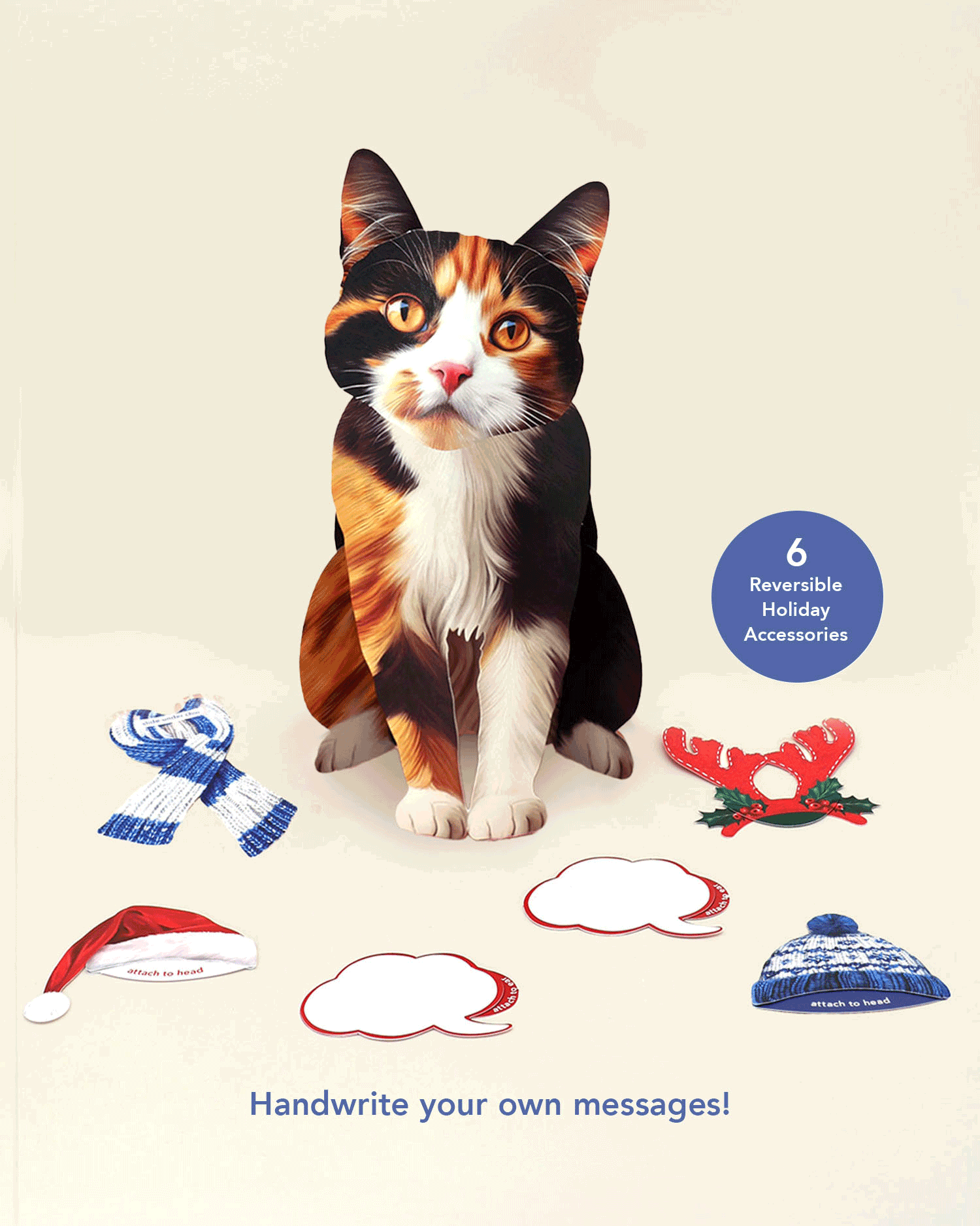 Holiday Calico Cat Pop-Up Card