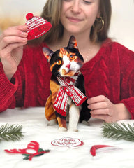 Holiday Calico Cat Pop-Up Card