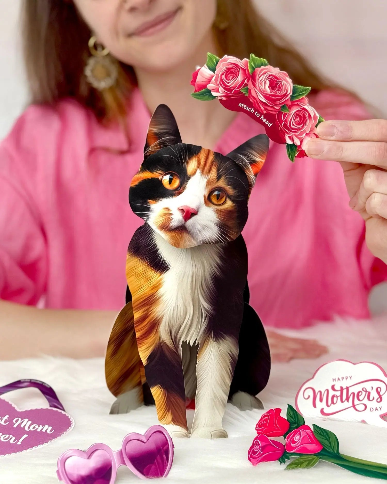 Mother's Day Calico Cat Pop-Up Card