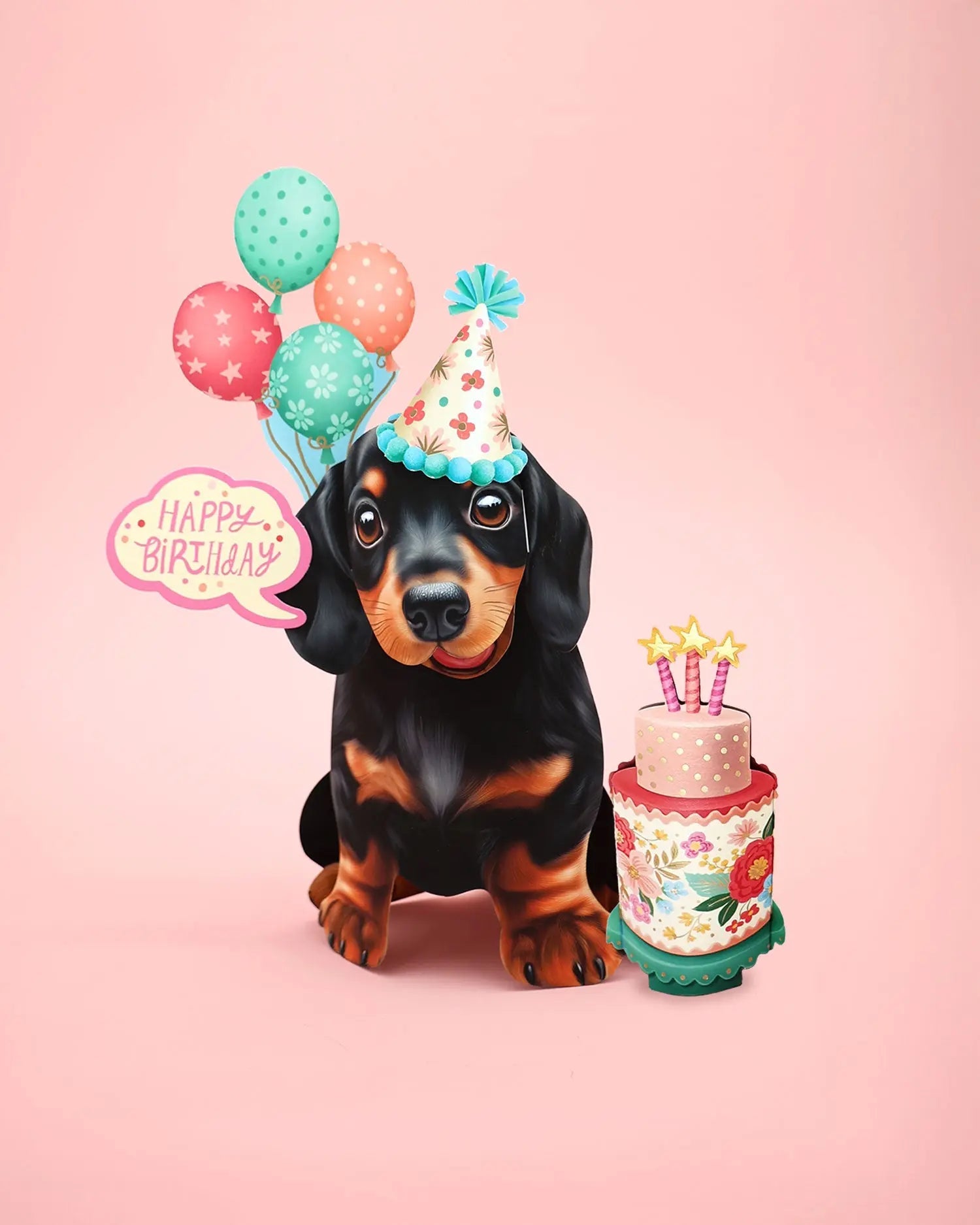Birthday Dachshund Pop-Up Card