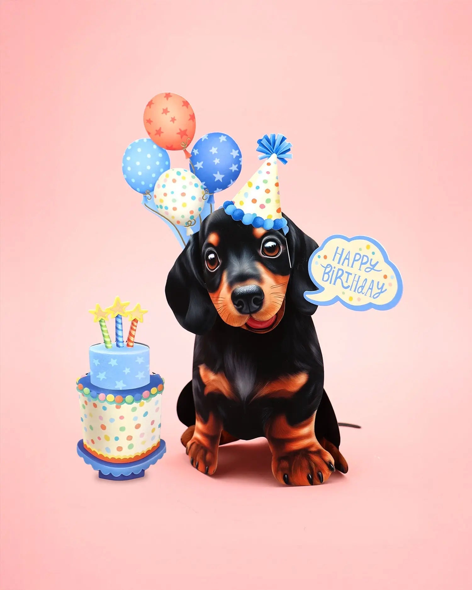 Birthday Dachshund Pop-Up Card