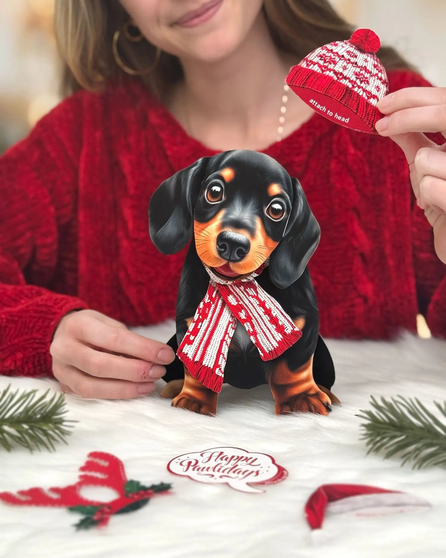 Holiday Dachshund Pop-Up Card