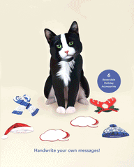 Holiday Tuxedo Cat Pop-Up Card