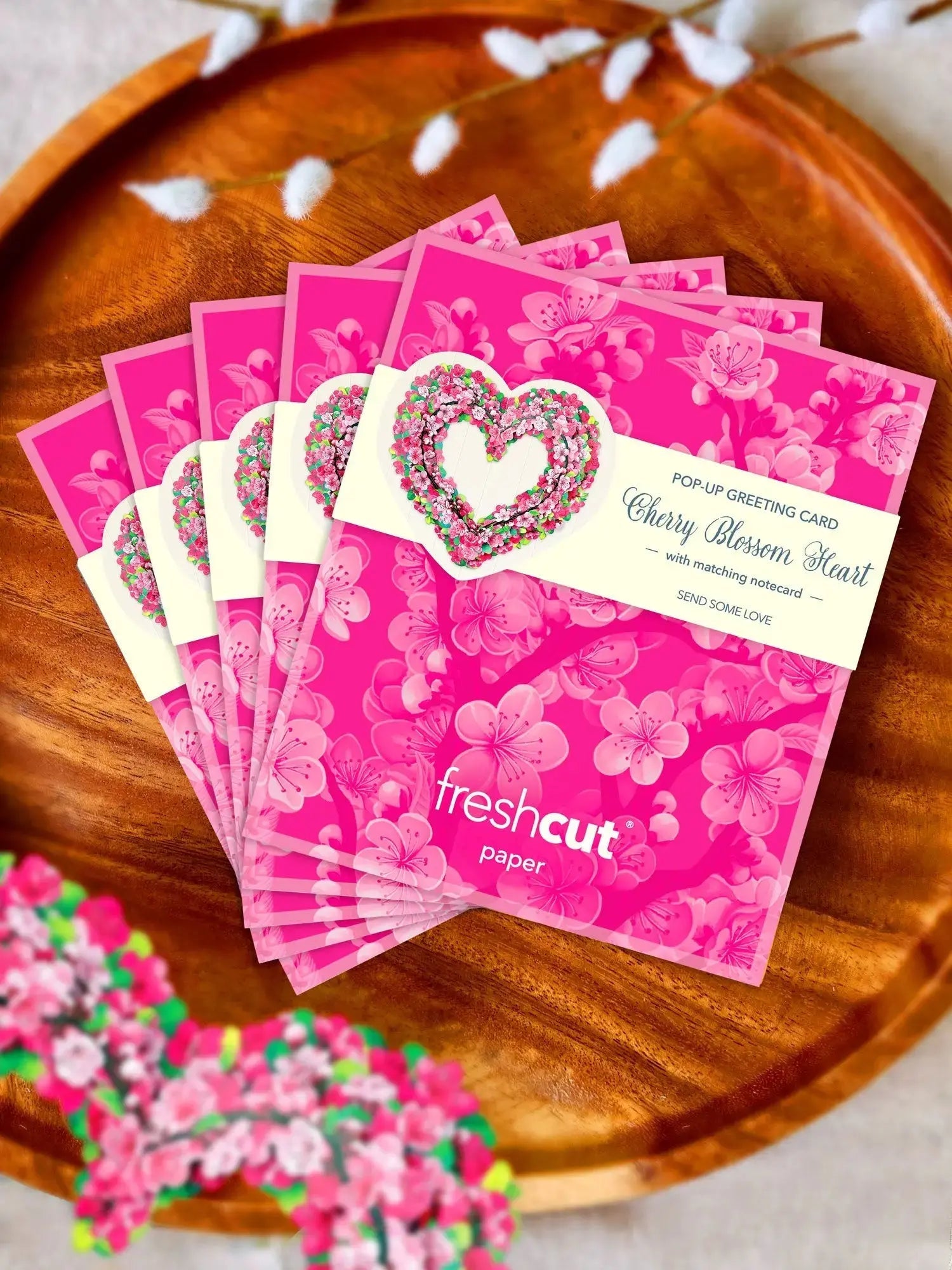 Mini Cherry Blossom Heart Pop-Up Card