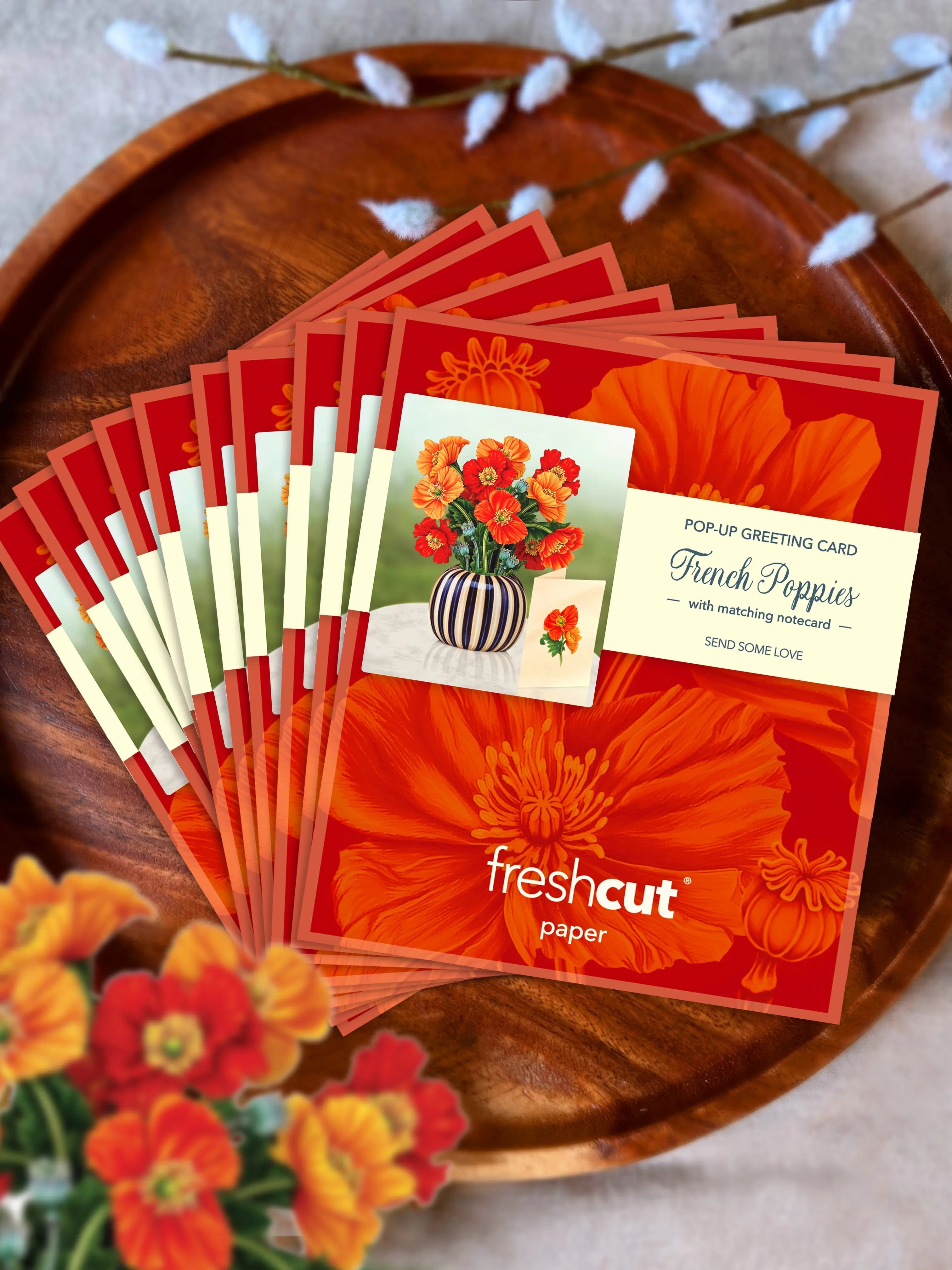 Mini French Poppies Pop-Up Card