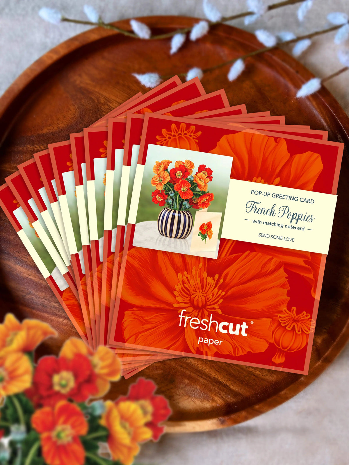Mini French Poppies Pop-Up Card