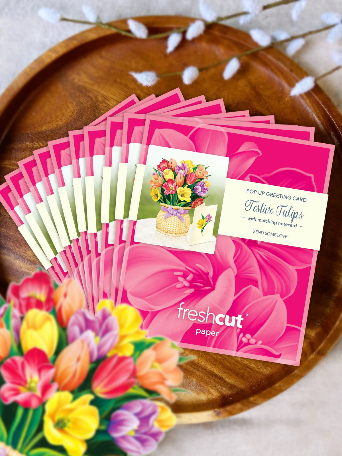 Mini Festive Tulips Pop-Up Card