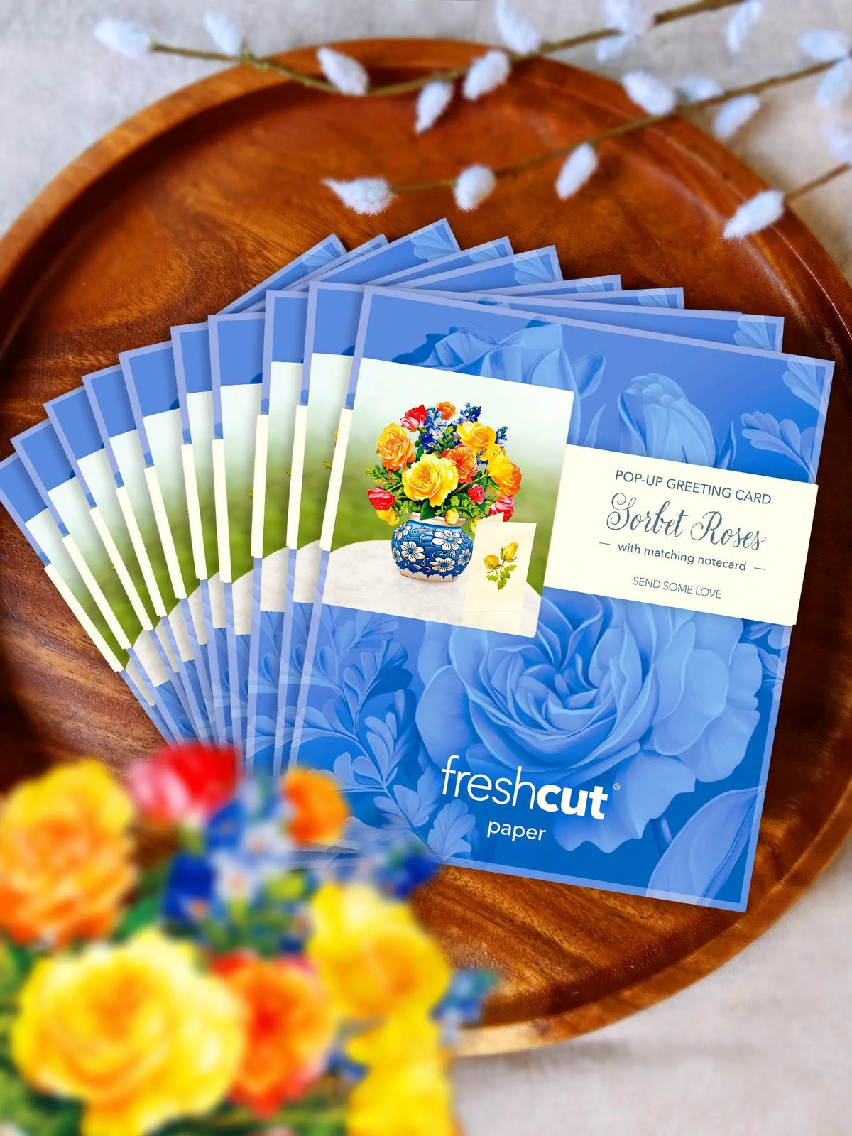 Mini Sorbet Roses Pop-Up Card