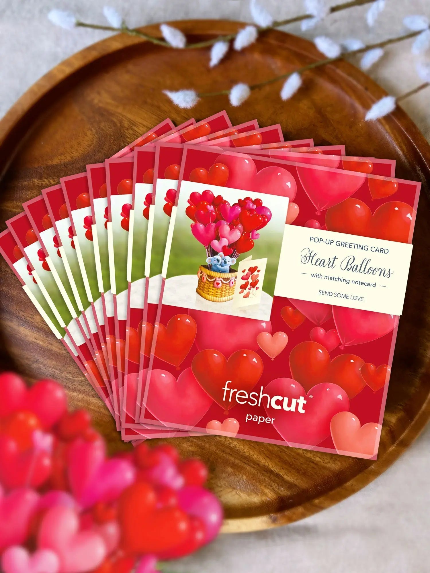 Mini Heart Balloons Pop-Up Card
