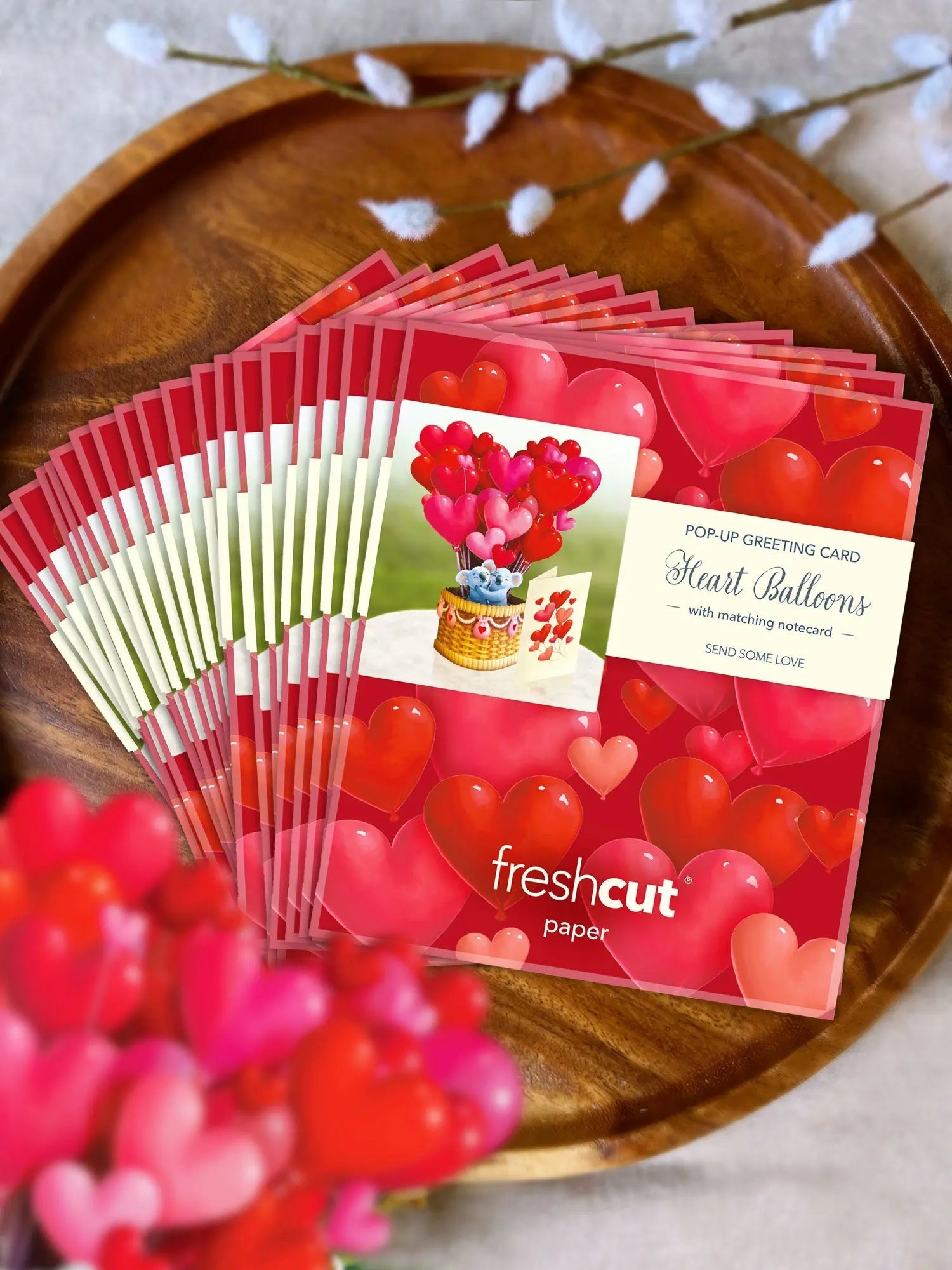 Mini Heart Balloons Pop-Up Card