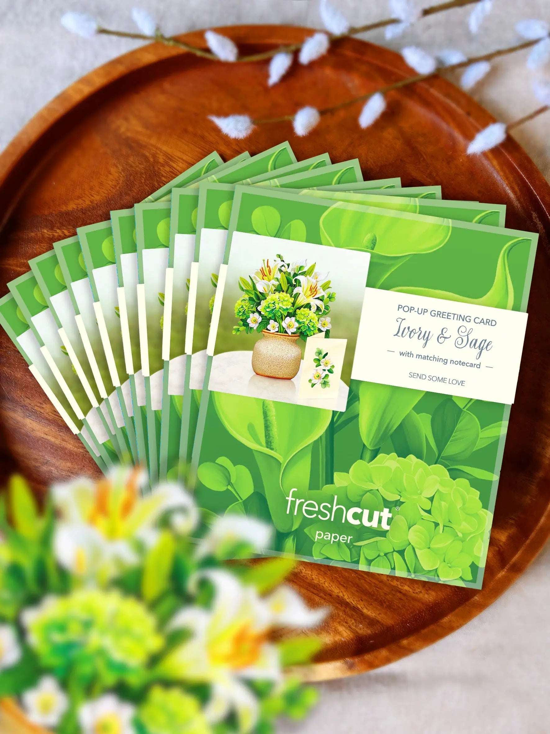 Mini Ivory & Sage Pop-Up Card