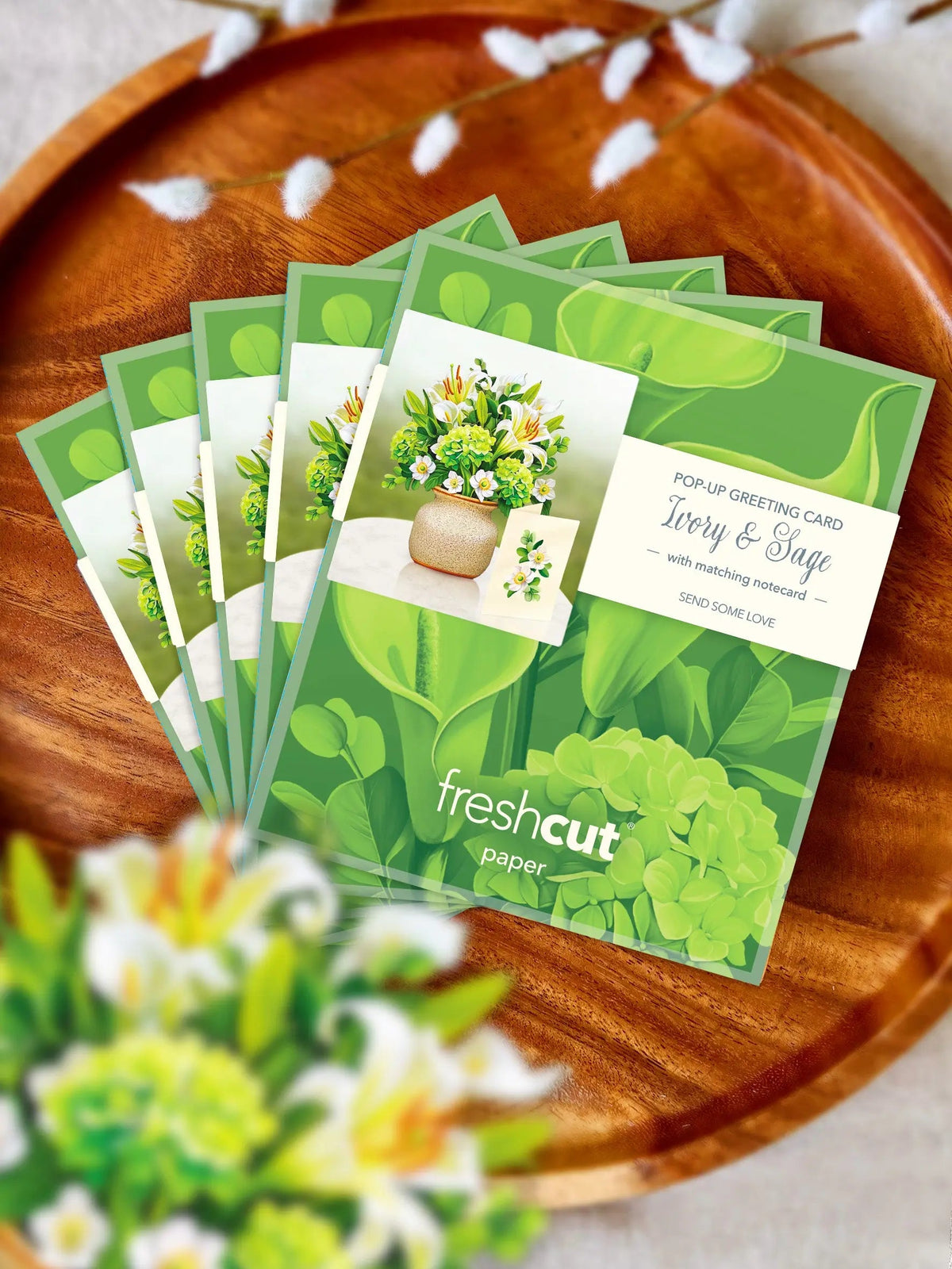 Mini Ivory & Sage Pop-Up Card