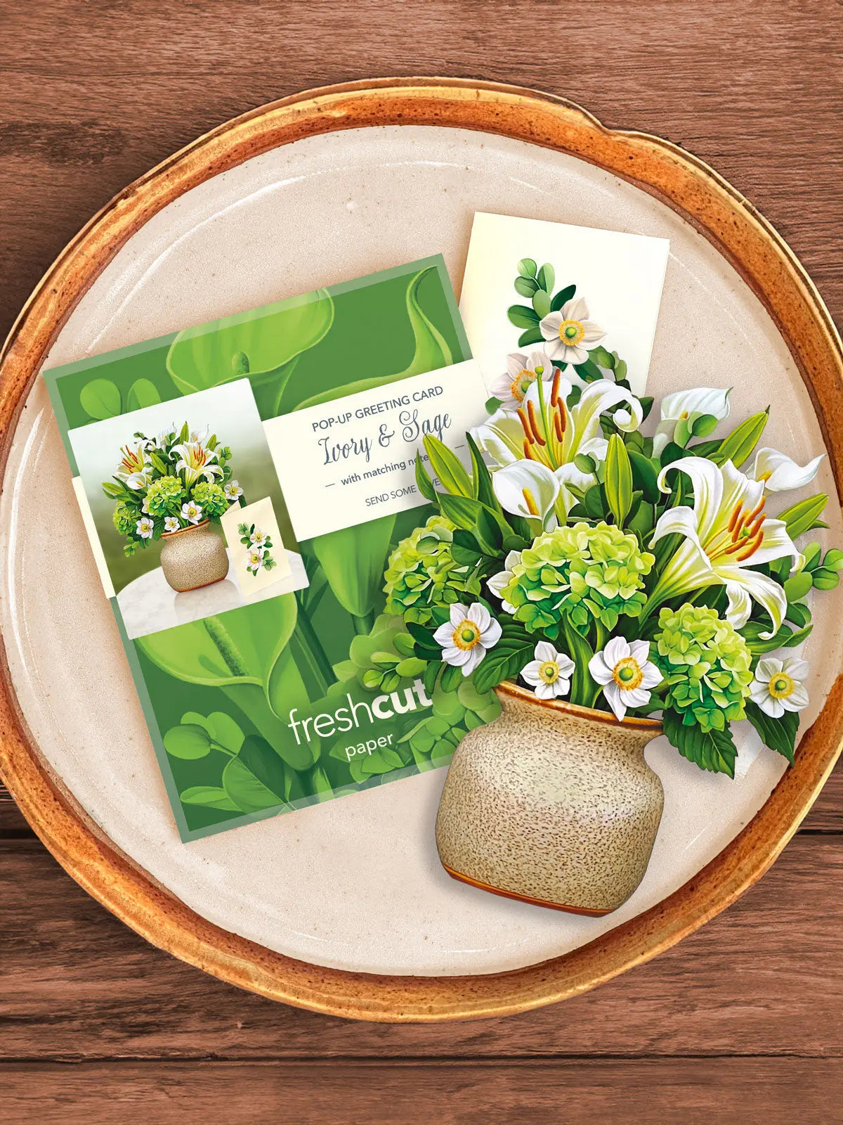 Mini Ivory & Sage Pop-Up Card