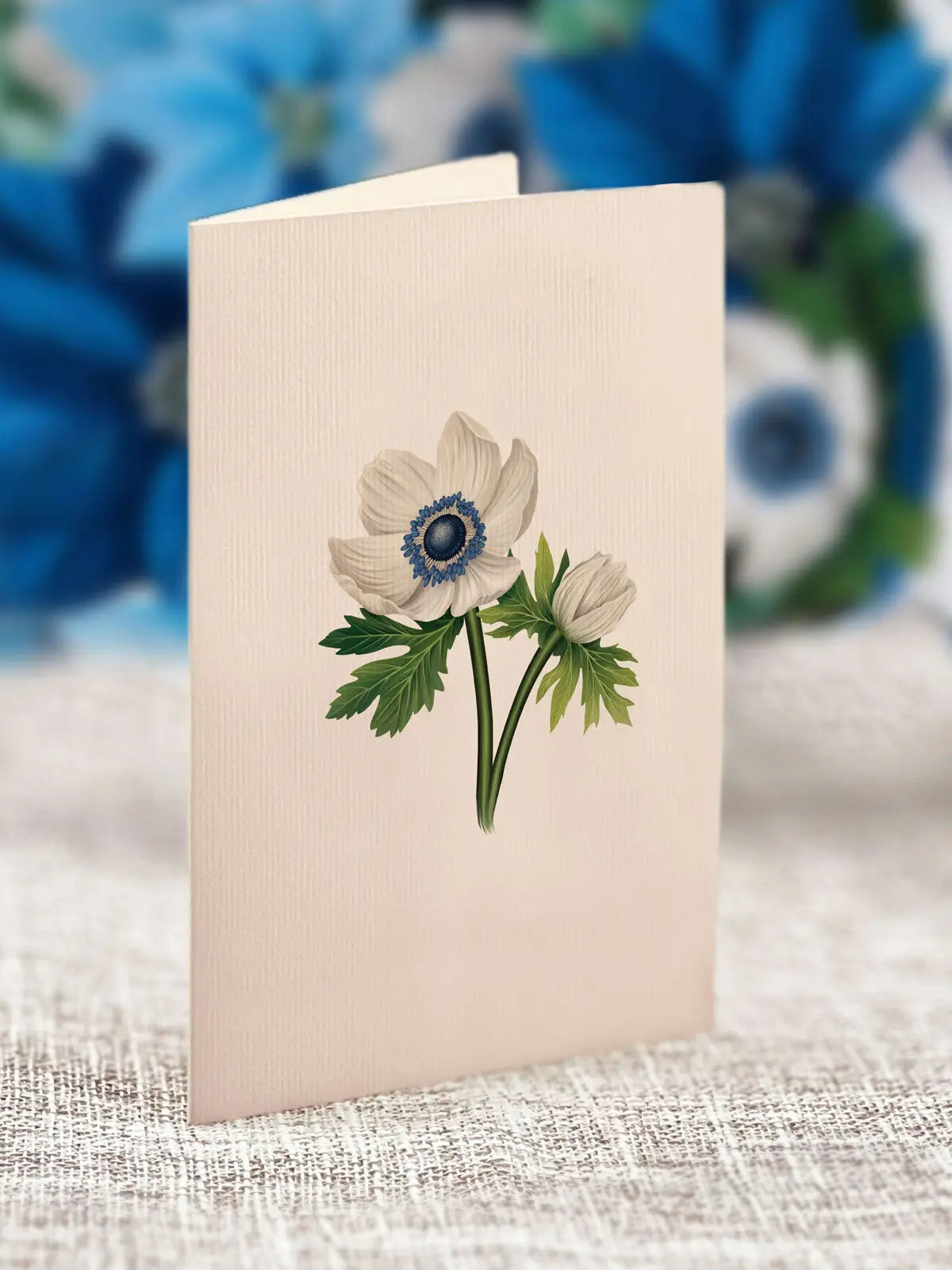 Mini Blue Poinsettia Pop-Up Card