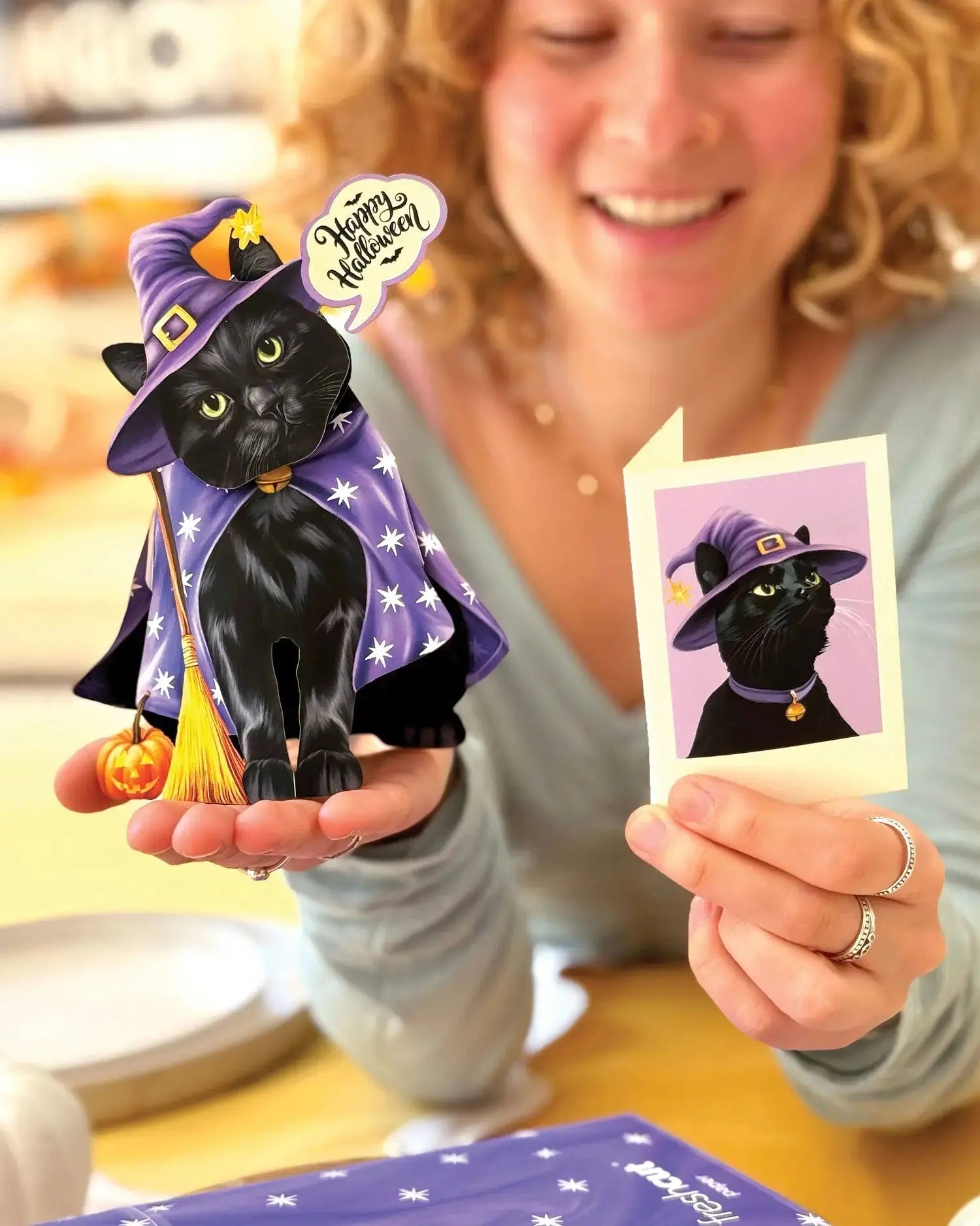Mini Halloween Cat Pop-Up Card