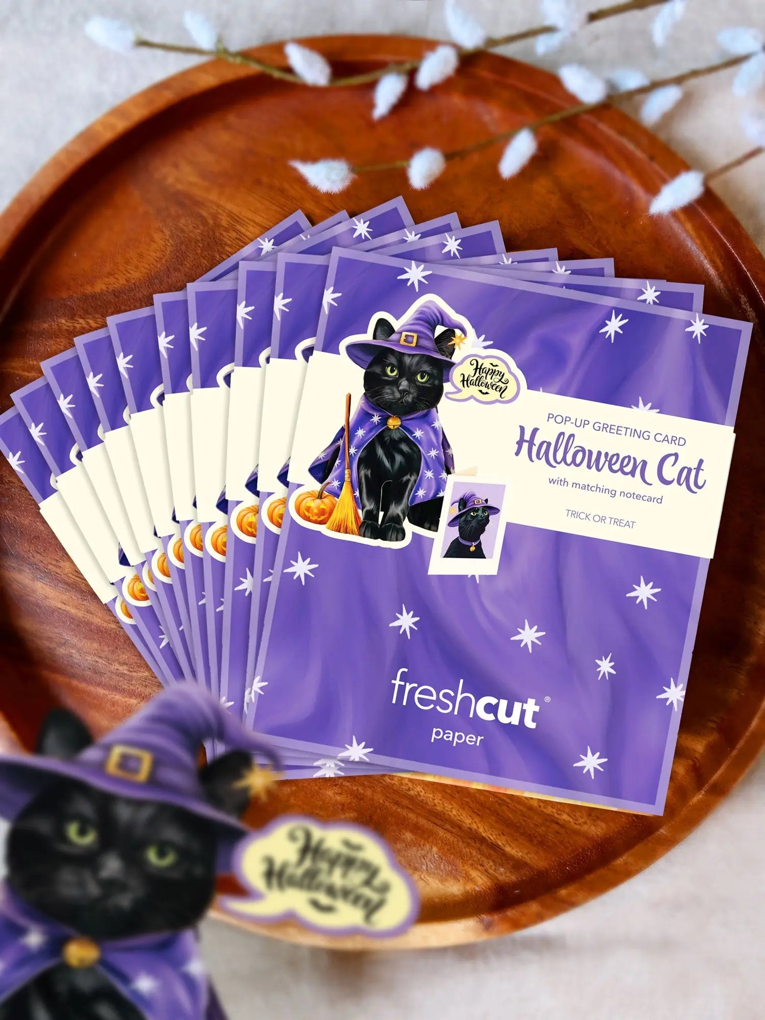 Mini Halloween Cat Pop-Up Card