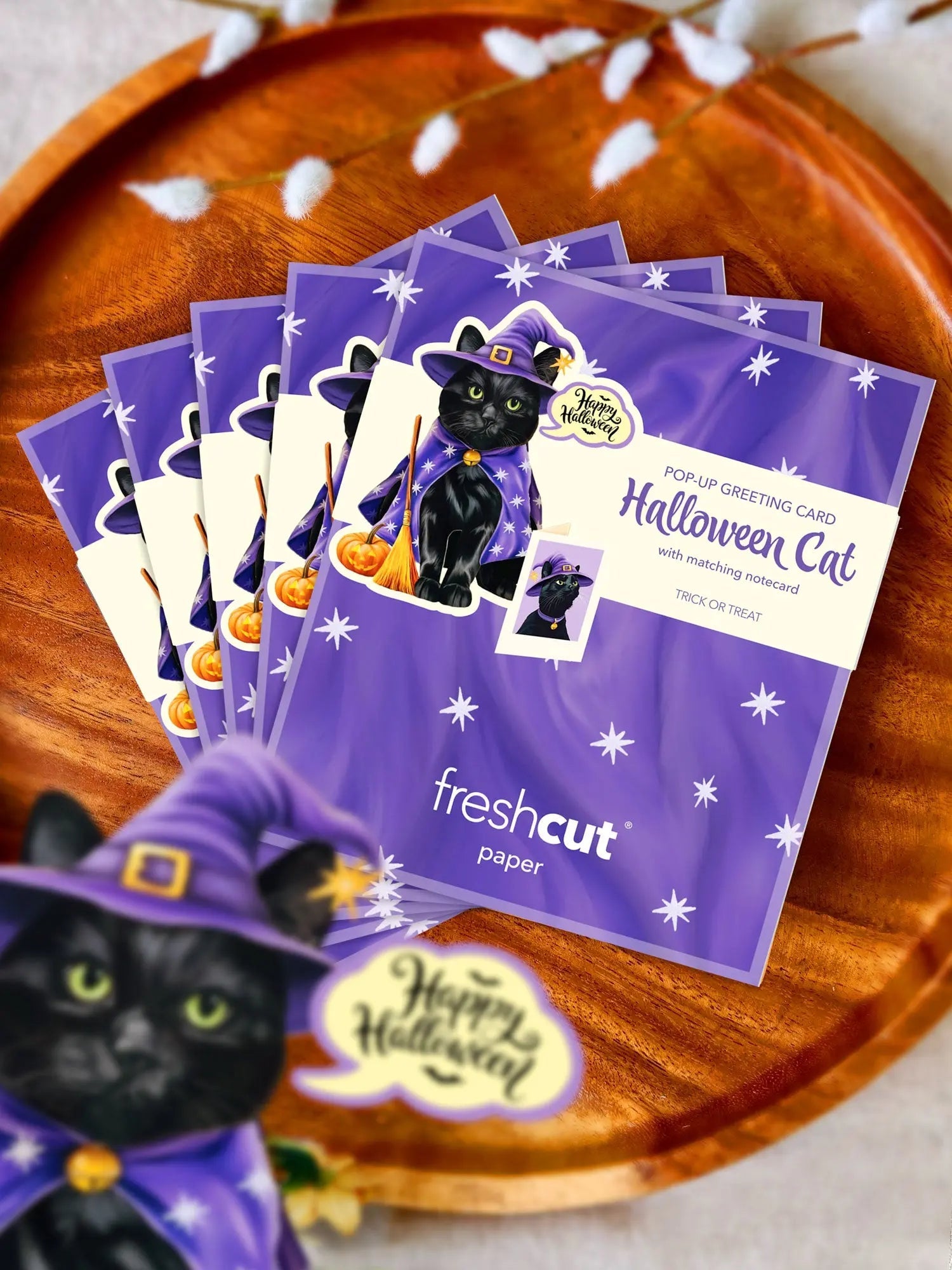 Mini Halloween Cat Pop-Up Card