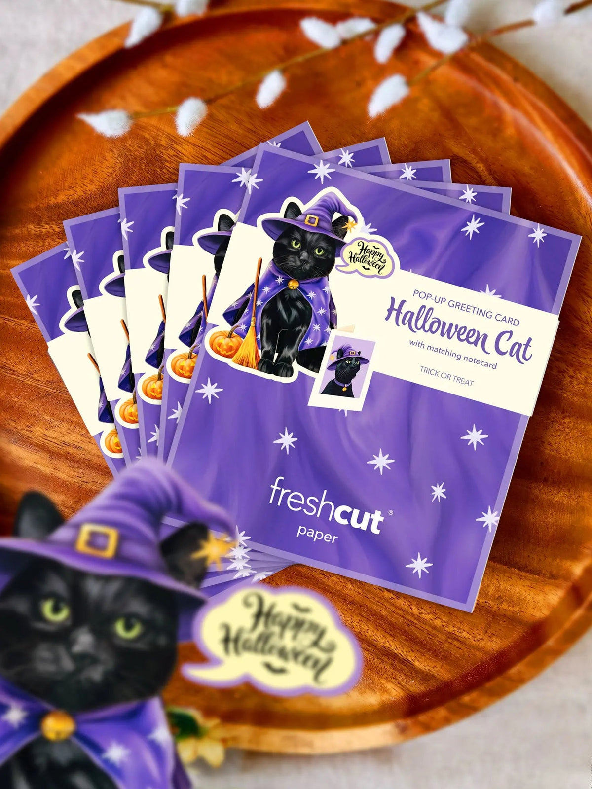 Mini Halloween Cat Pop-Up Card