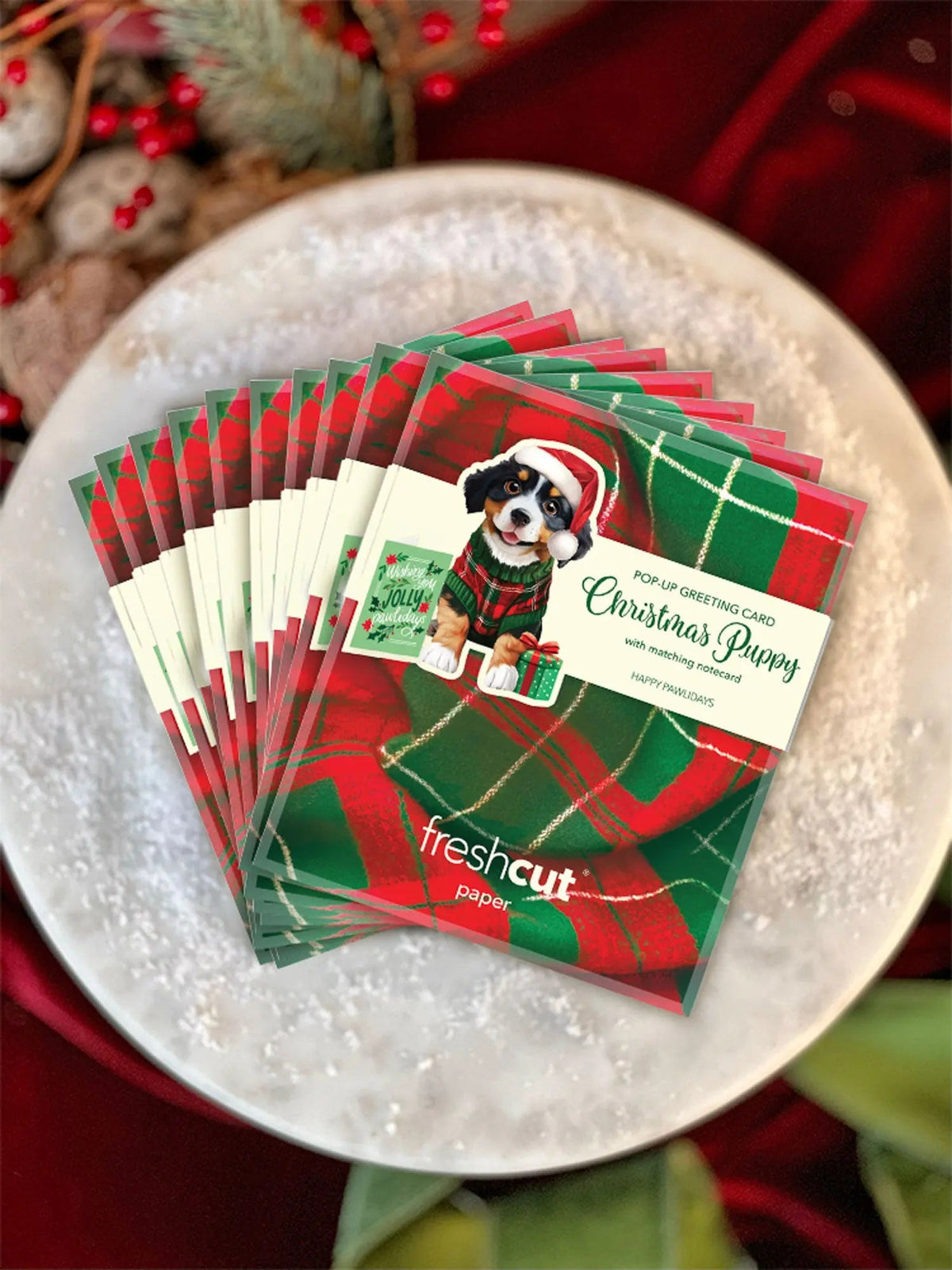 Mini Christmas Puppy Pop-Up Card