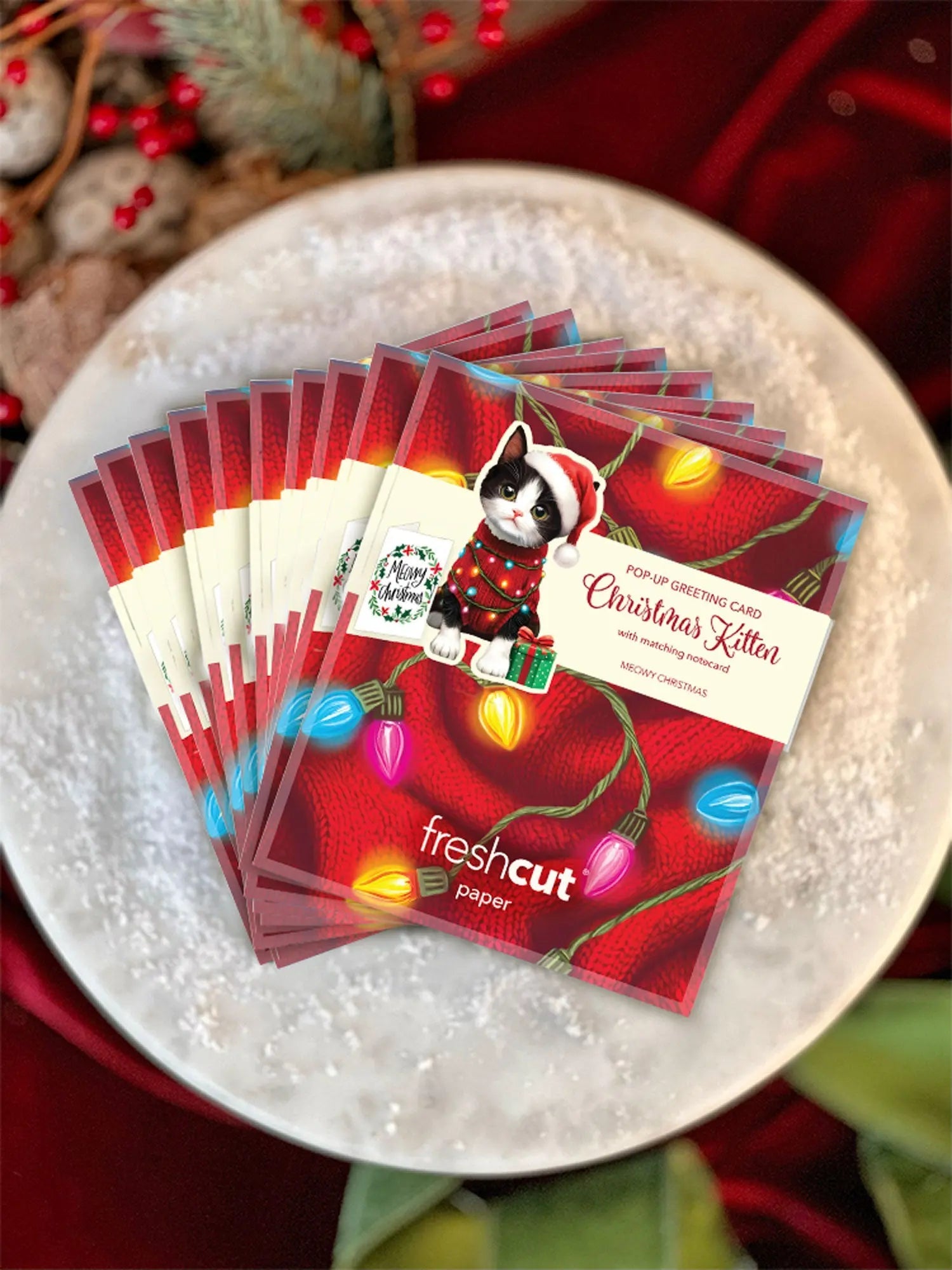 Mini Christmas Kitten Pop-Up Card