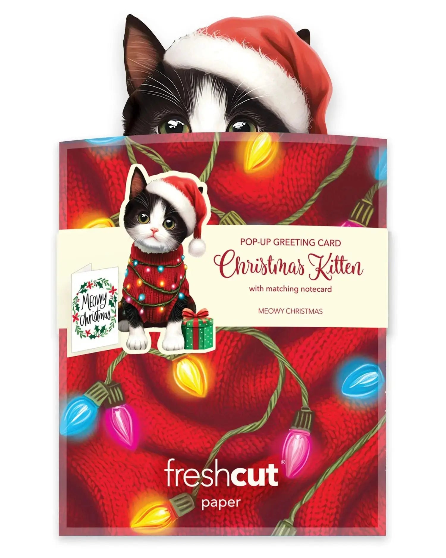 Mini Christmas Kitten Pop-Up Card
