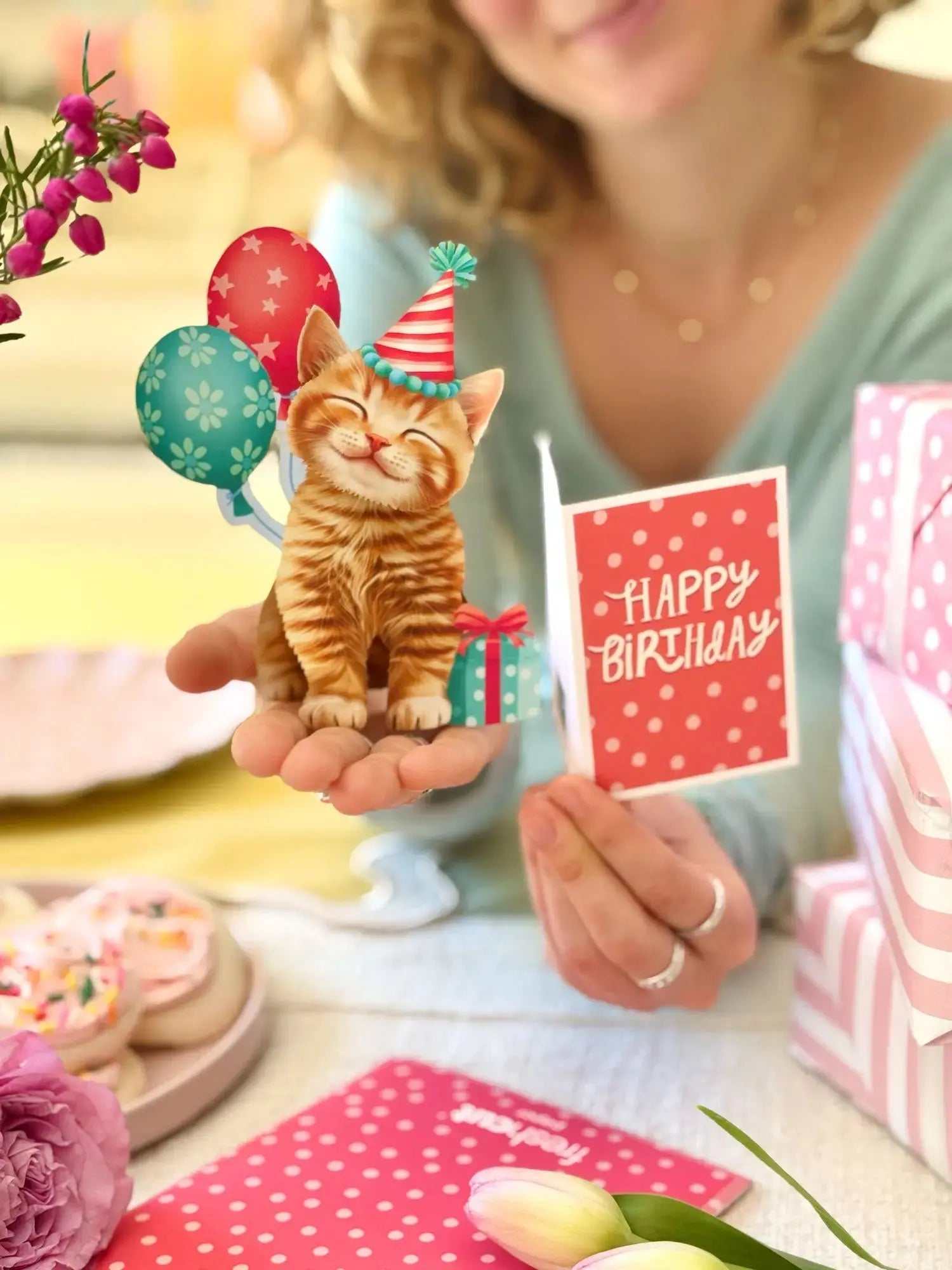Mini Birthday Kitten Pop-Up Card