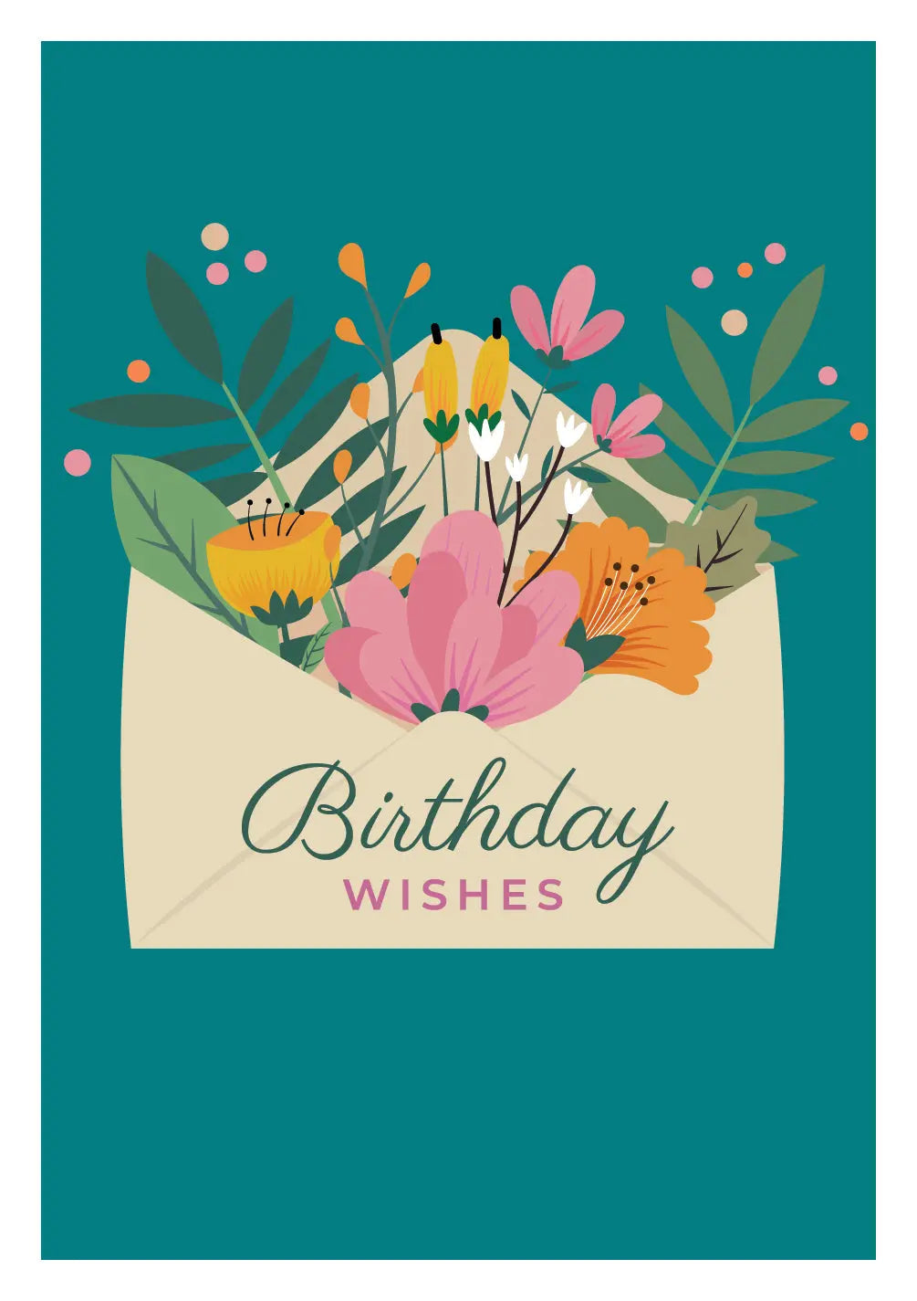 Floral Envelope Birthday Card