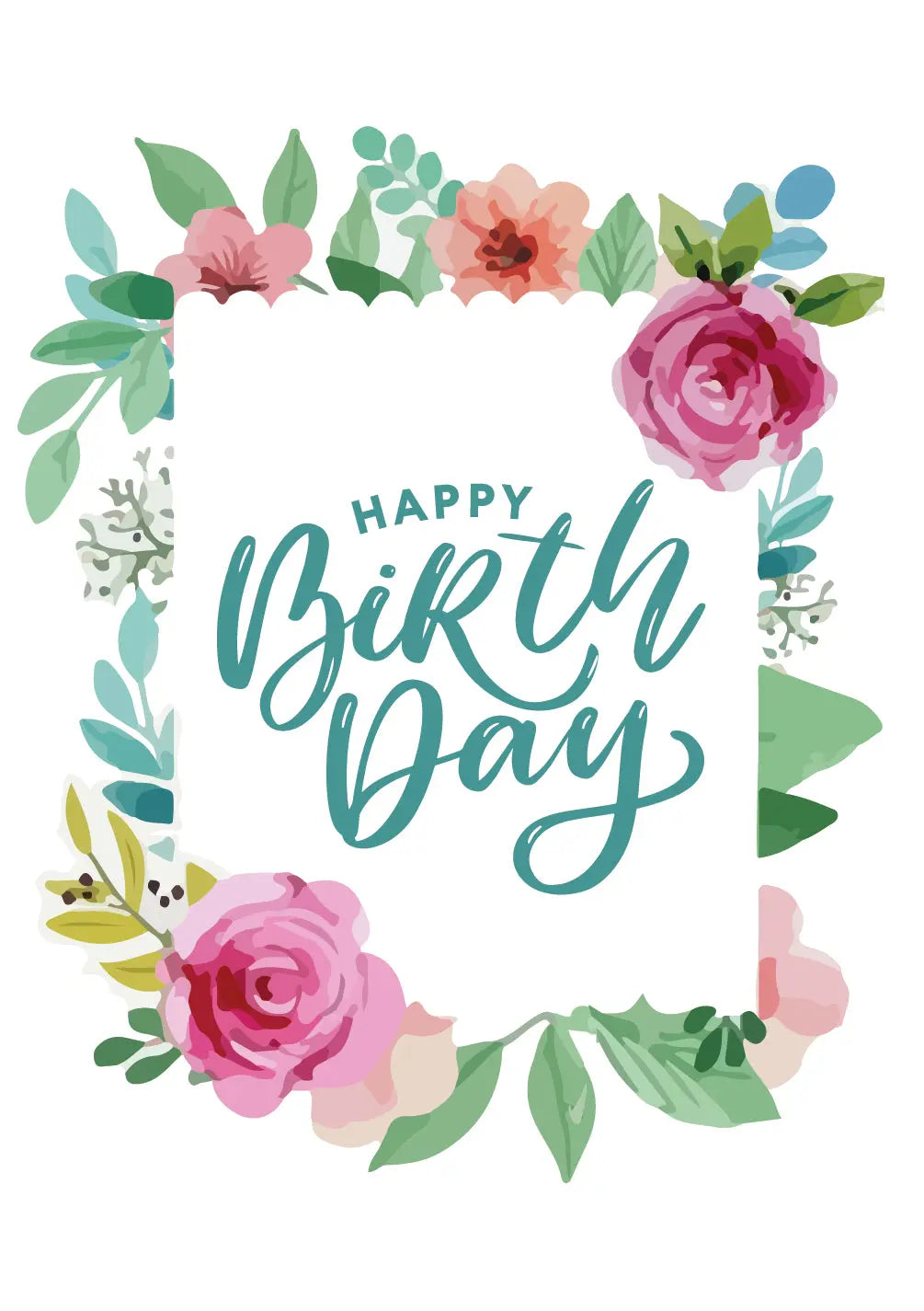 Floral Frame Birthday Card