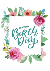 Floral Frame Birthday Card