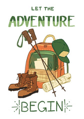 Green Backpack Adventure Card
