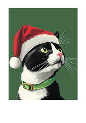 Holiday Tuxedo Cat Card