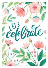 Pink Blooms Celebration Card