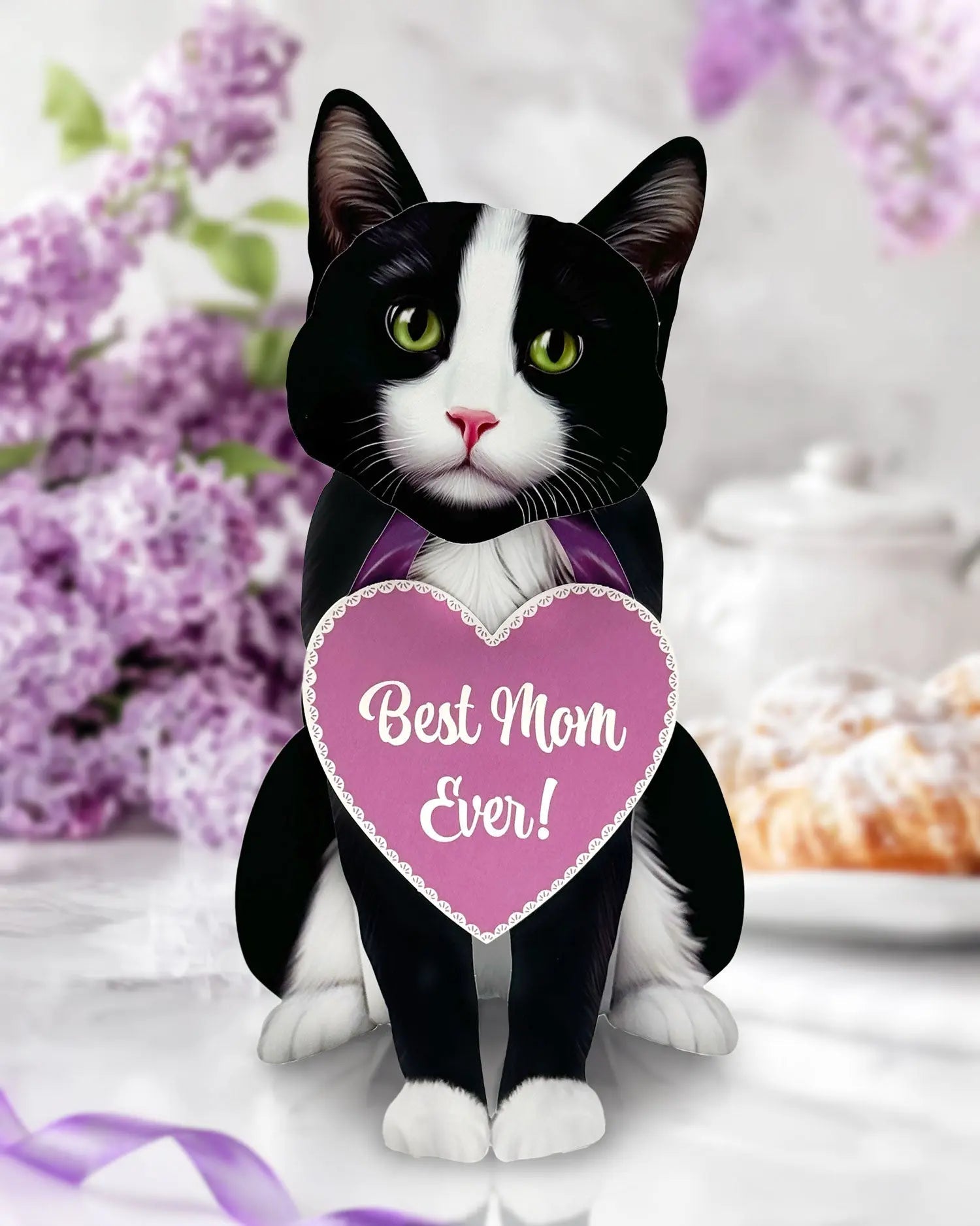 Mother's Day Tuxedo Cat Pop-Up Card