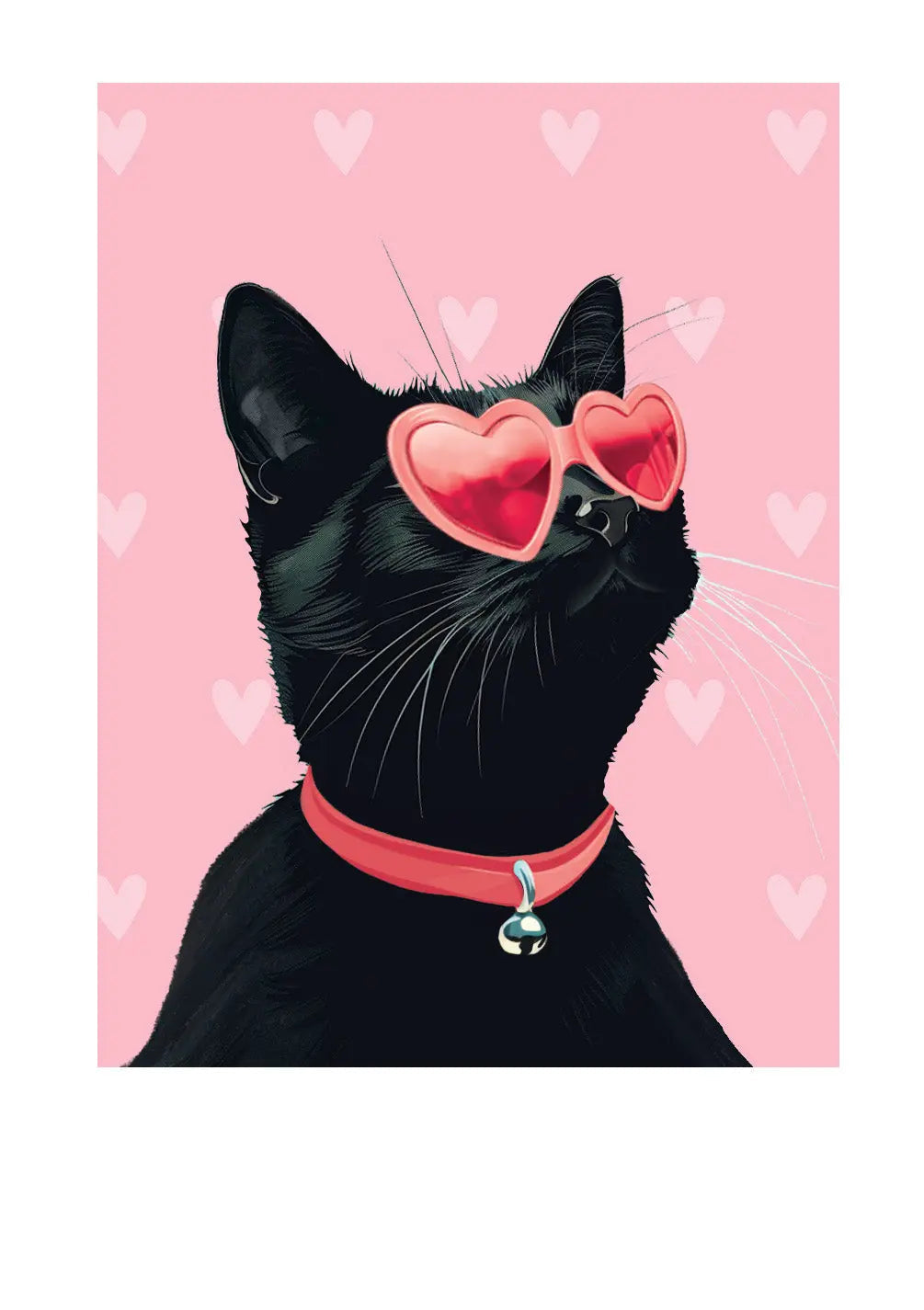 Valentine's Day Black Cat Card