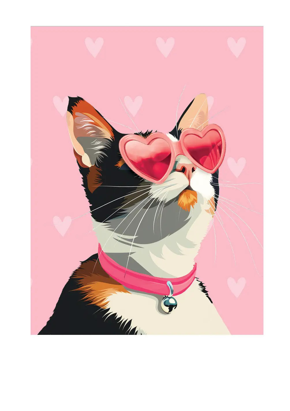 Valentine's Day Calico Cat Card