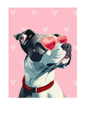 Valentine's Day Gray Pit Bull Card
