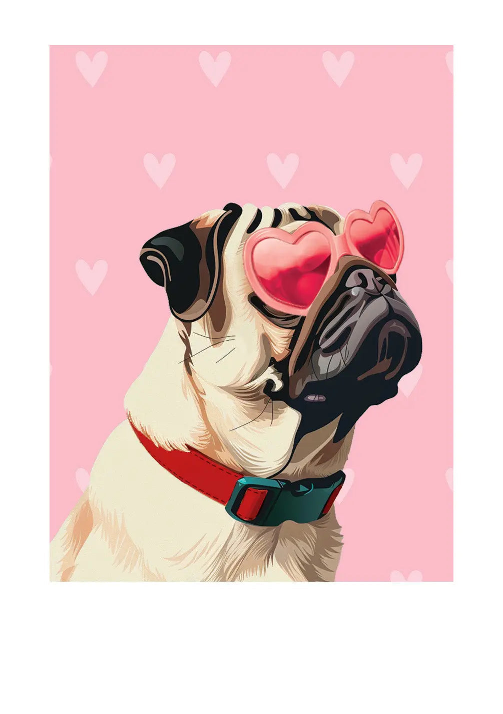 Valentine's Day Pug Card