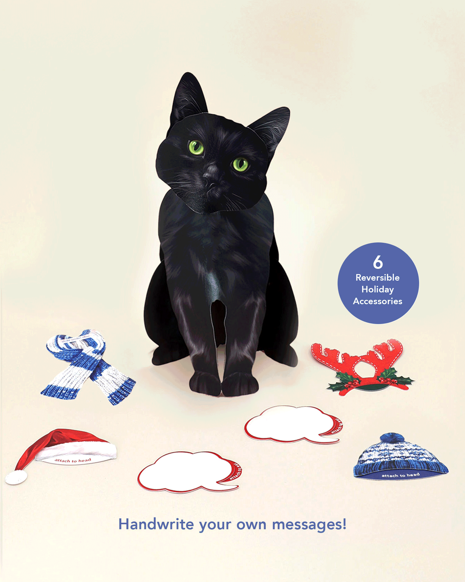 Holiday Black Cat Pop-Up Card