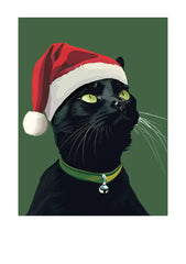 Holiday Black Cat Card