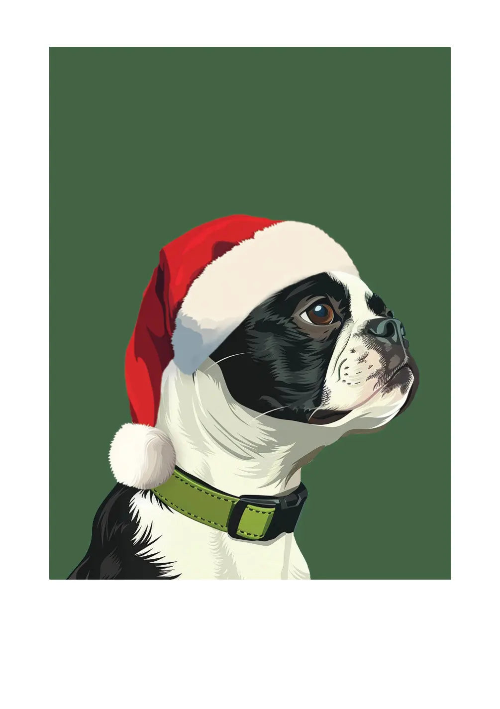 Holiday Boston Terrier Card